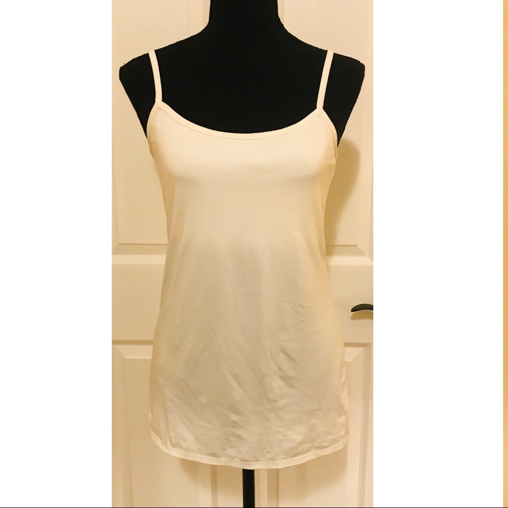 White Top adjustable spaghetti straps built in bra